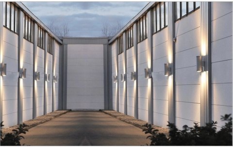 Lampa elewacyjna natynkowa punktowa kinkiet szara 1x9W 1200lm IP65 Kąt świecenia: 45 °