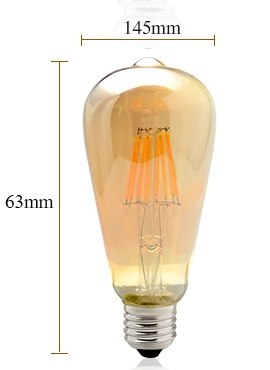 Żarówka LED ST64 E27 Filament 2300K 8W retro typ Edison barwa ciepła Żarówka LED ST64 E27 Filament 2300K 8W retro typ Edison barwa ciepła
