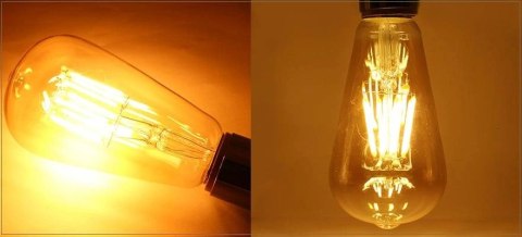 Żarówka LED ST64 E27 Filament 2300K 8W retro typ Edison barwa ciepła Żarówka LED ST64 E27 Filament 2300K 8W retro typ Edison barwa ciepła