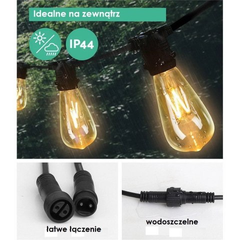 Żarówka LED ST64 E27 Filament 2300K 8W retro typ Edison barwa ciepła Żarówka LED ST64 E27 Filament 2300K 8W retro typ Edison barwa ciepła
