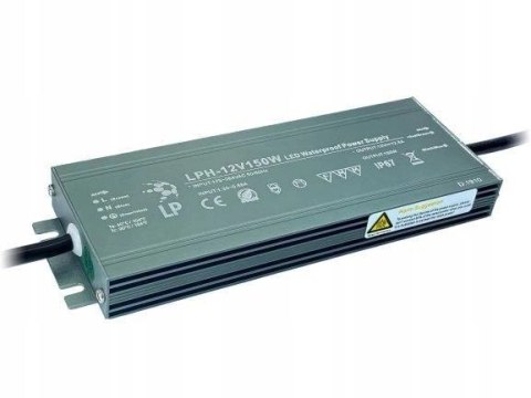 ZASILACZ 12V 150W HERMETYCZNY LPH 150W SLIM IP67 ZASILACZ 12V 150W HERMETYCZNY LPH 150W SLIM IP67