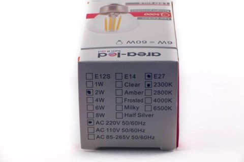 Żarówka vintage retro Edison Filament LED 2W G45 E27 2300K amber barwa ciepła Żarówka vintage retro Edison Filament LED 2W G45 E27 2300K amber barwa ciepła
