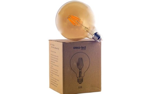 Żarówka vintage retro Edison Filament LED 8W G125 E27 2300K amber barwa ciepła